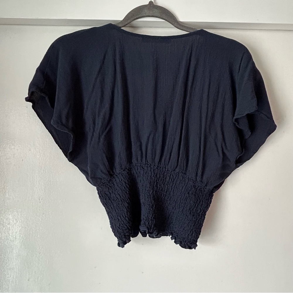 Abercrombie navy button down blouse - Picture 2 of 2